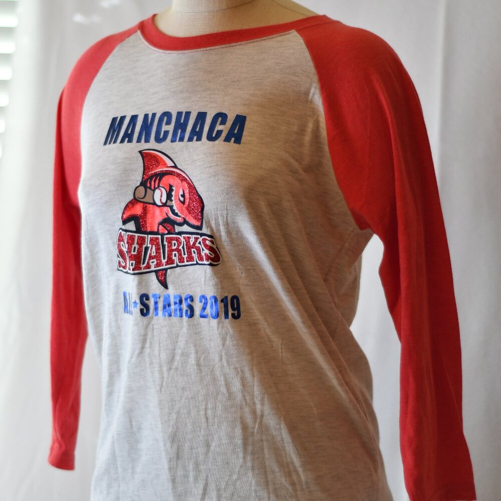 Fun T-Shirt with Shark Sparkly Logo All-Stars 2019 Size M